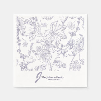 Name der personalisierten Monogrammfamilie Elegant Serviette