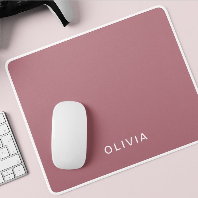 Name der personalisierten Rose Gold Monogramm Mousepad (Von Creator hochgeladen)