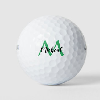 Name der personalisierten Sea Green Monogram Golfball