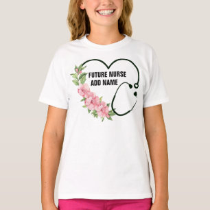 Name der personalisierten zukünftigen Krankenschwe T-Shirt