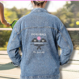 Name der Pickleball Good Life Monogram Jeansjacke