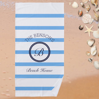 Name der Produktfamilie Chic Monogram Light Blue S Strandtuch