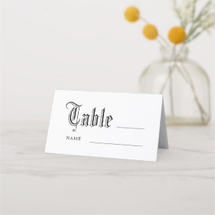 Name der Rezeptionstabelle für gotische Skripte Platzkarte