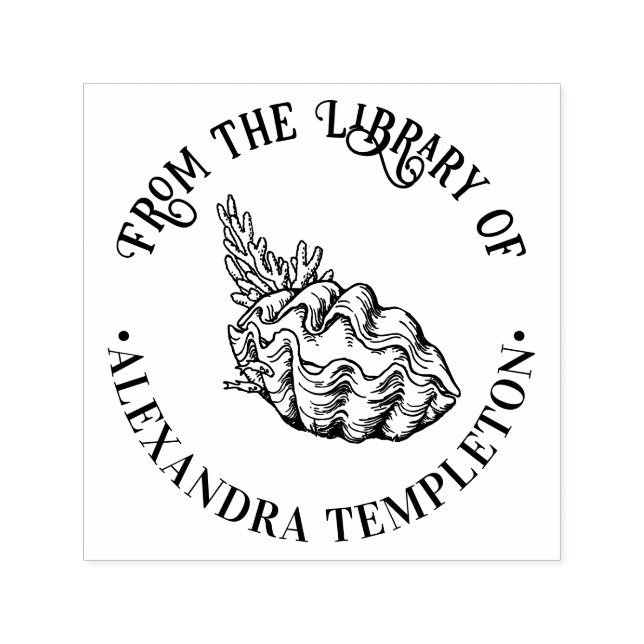 Name der Riesenschlucht-Muschel und Korallenbiblio Permastempel (Design)