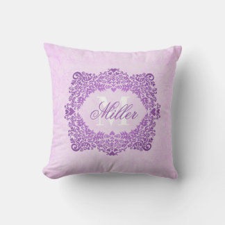 Name der rosa Damaske Monogramm Kissen