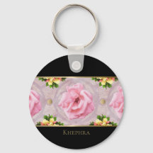 Name der rosa Floral Watercolor Monogram