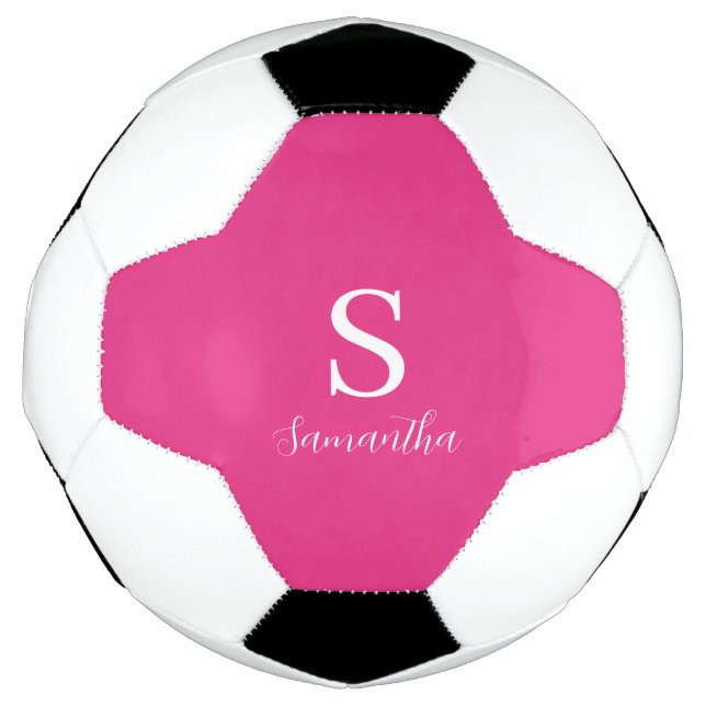 Name der rosa Monogramm Fußball (Vorderseite)
