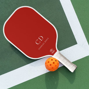Name der roten Monogramm-Initialen Pickleball Schläger