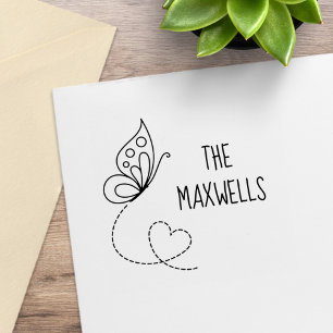 Name der Schmetterlingsherzen Gummistempel