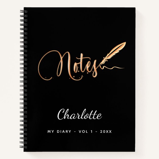 Name der Schrift Notizbuch (Vorderseite)