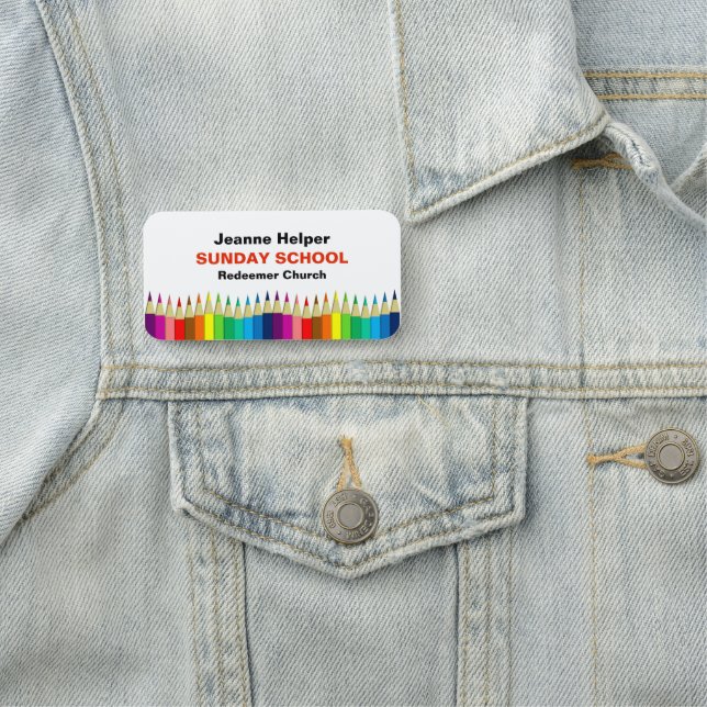 Name der Schule oder Kirche Namensschild (Beispiel)