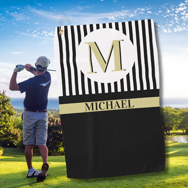 Name der Schwarz-weißen Streifen Golfhandtuch (Von Creator hochgeladen)