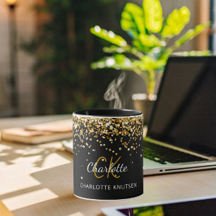 Name der schwarzen Goldmonogramm Tasse