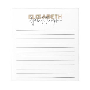 Name der schwarzen und goldenen Schrift Notizblock