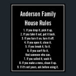 Name der schwarzen und weißen Textfamilie Poster<br><div class="desc">Müssen Sie die Regeln Ihrer Familie veröffentlichen? Dieses Poster kann dir helfen. Sie können die Regeln und den Familiennamen bei Bedarf ändern. Der gesamte Text ist weiß. Der Text kann bearbeitet oder gelöscht werden. Das Poster ist schwarz. Der Darstellungstext unter dem Haus sagt 'Anderson Family House Rules' Unter ihnen sind...</div>