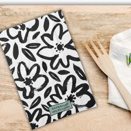 Name der schwarzweißen Blume Geschirrtuch