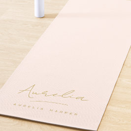 Name der Signatur Einfache minimale Rosa Yoga Mat Yogamatte