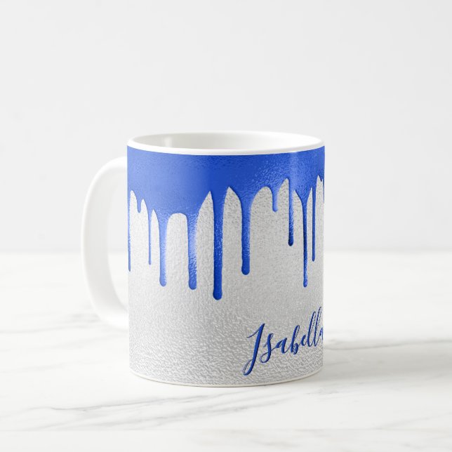 Name der silberblauen Tropfen Kaffeetasse (Vorderseite Links)