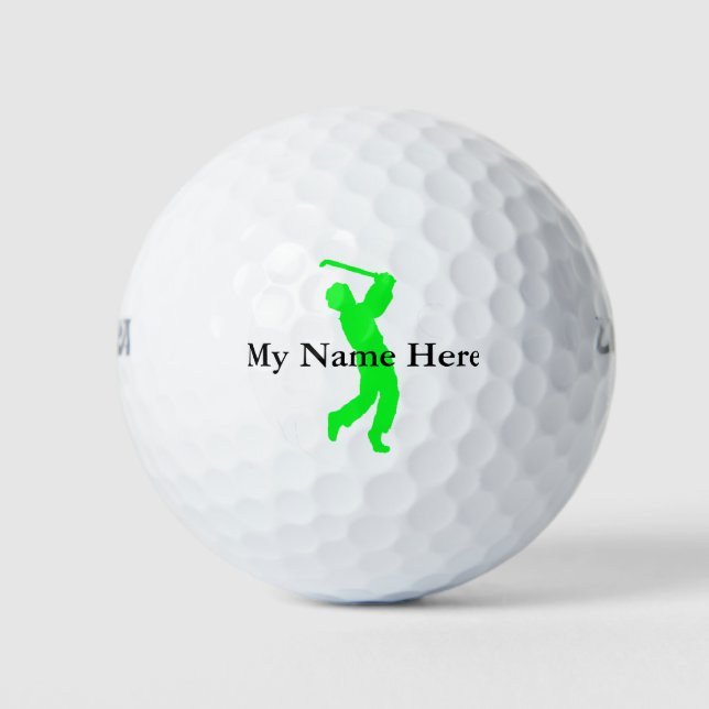 Name der Silhouette "Persönlicher Golf Ball Green  (Vorderseite)
