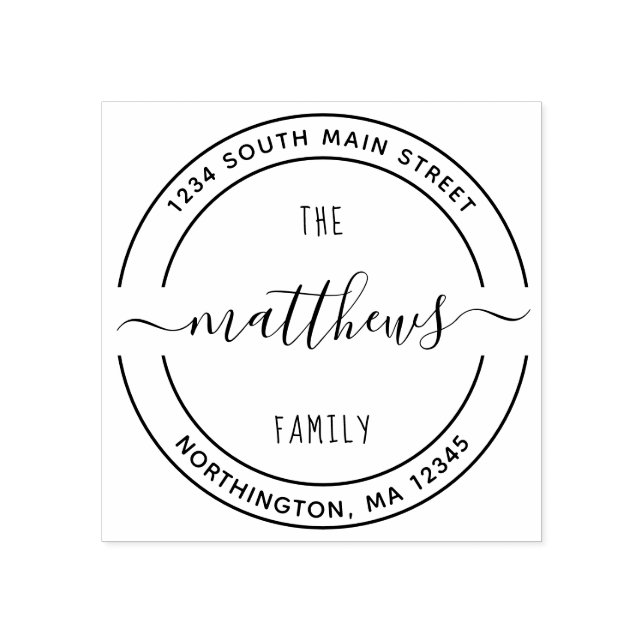 Name der Skriptfamilie 8 Runde benutzerdefinierte  Gummistempel (Prägung)