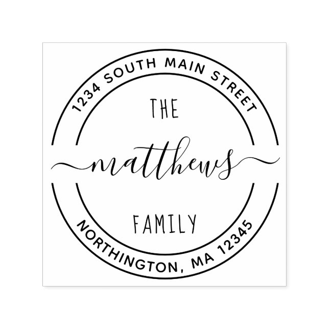 Name der Skriptfamilie 8 Runde benutzerdefinierte  Permastempel (Design)