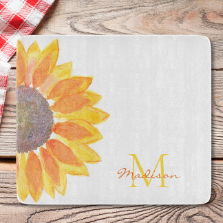 Name der Sonnenblume Monogramm Schneidebrett