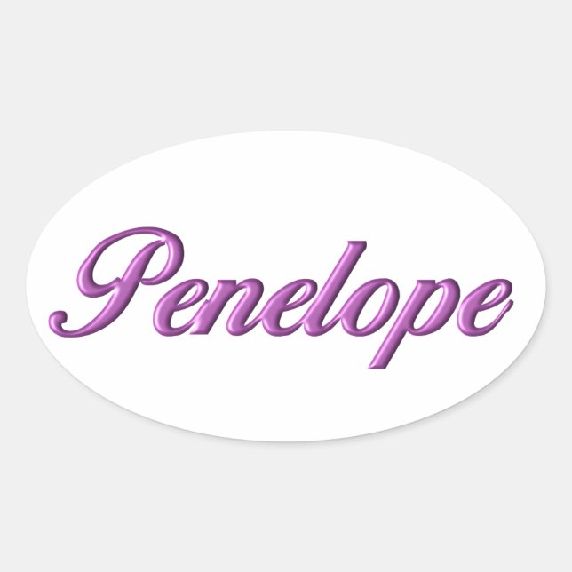 Name der Stickerei Penelope Ovaler Aufkleber (Vorderseite)