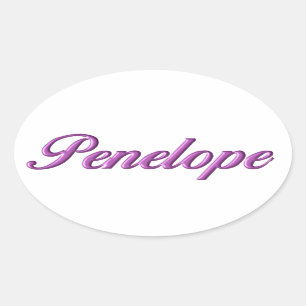Name der Stickerei Penelope Ovaler Aufkleber