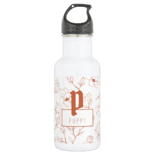 Name der Terracotta Floral Monogramm Edelstahlflasche