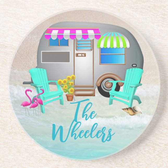 Name der Trailerfamilie Tropical Ocean Camping Getränkeuntersetzer (Vorne)