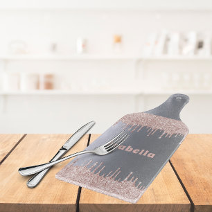 Name der Tropfen der Silver Rose Gold Glitzer Schneidebrett