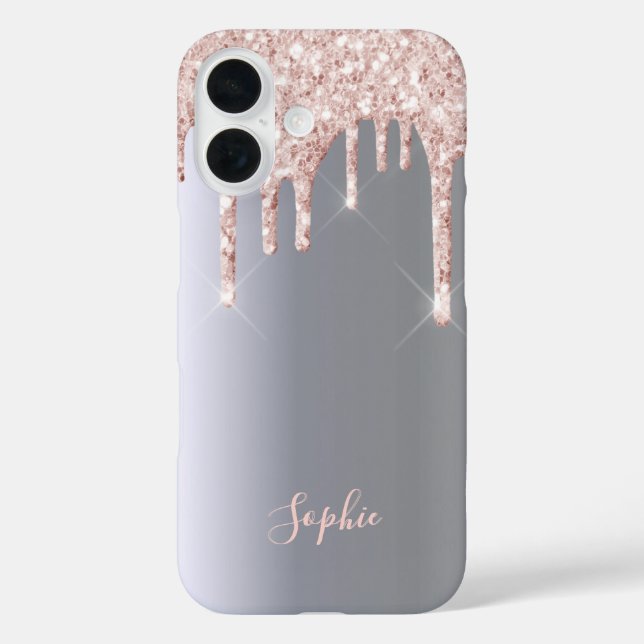 Name der Tropfen des silberrosa Glitzer Case-Mate iPhone Hülle (Rückseite)