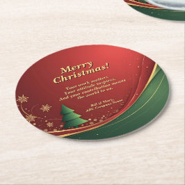 Name der Unternehmensgruppe Meldung Red Christmas  Runder Pappuntersetzer