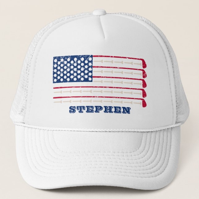 Name der US Flag Golf Club Truckerkappe (Vorderseite)