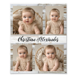 Name der Vintagen Baby-Collage Fotodruck
