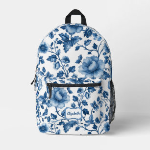 Name der Vintagen französischen Blumenmuster Bedruckter Rucksack