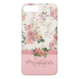 Name der Vintagen rosafarbenen Rose Monogramm Case-Mate iPhone Hülle