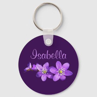 Name der violetten Anemonenblumen Schlüsselanhänger