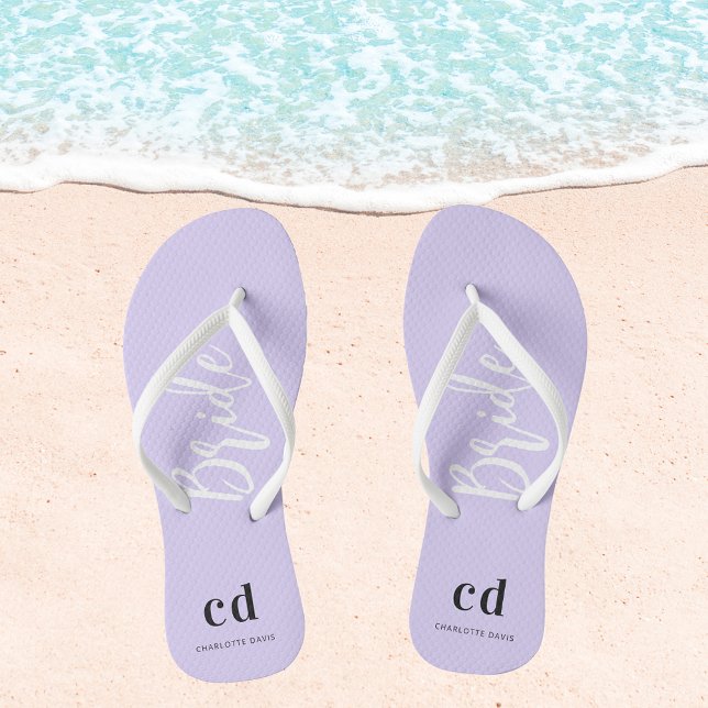 Name der violetten Lava-Monogramm-Initialen Flip Flops (Von Creator hochgeladen)
