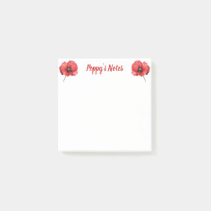 Name der Wasserfarbe Mohnblume Post-it Klebezettel