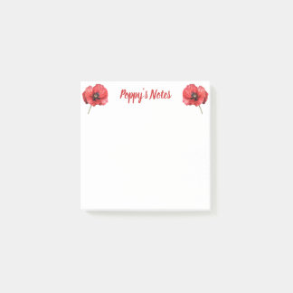 Name der Wasserfarbe Mohnblume Post-it Klebezettel