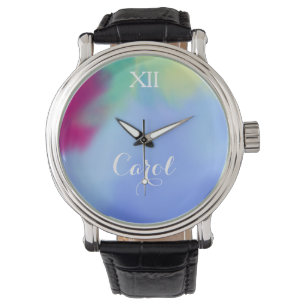 Name der Wasserfarbe Personalisiert Armbanduhr