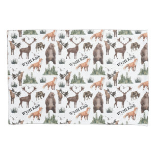 Name der Watercolor Woodland Forest Animes Kissenbezug