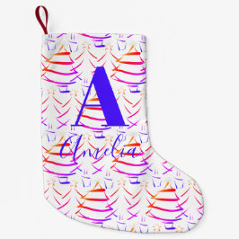 Name der Weihnachtsbaum-Bright-Monogramm Kleiner Weihnachtsstrumpf