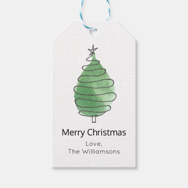 Name der Weihnachtsbaum-Familie Geschenkanhänger (Vorderseite)