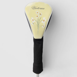 Name der weißen Daisy Yellow Floral Watercolor Golf Headcover