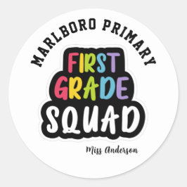 Name der White School Runder Aufkleber