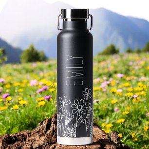 Name der Wildblume Garden Monogram Trinkflasche