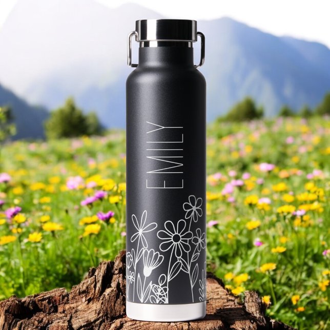 Name der Wildblume Garden Monogram Trinkflasche (Von Creator hochgeladen)
