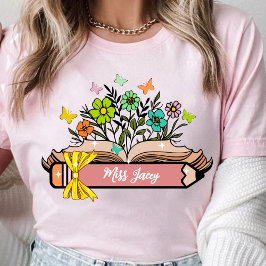 Name der Wildblume, Personalisiert Lehrerin, Gesch T-Shirt